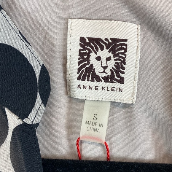 Anne Klein sleeveless maxi dress polka dots chiffon texture cinch waist S - Picture 3 of 14